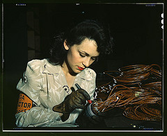 Bransby, David,, photographer. Woman aircraft worker, Vega Aircraft Corporation, Burbank,
