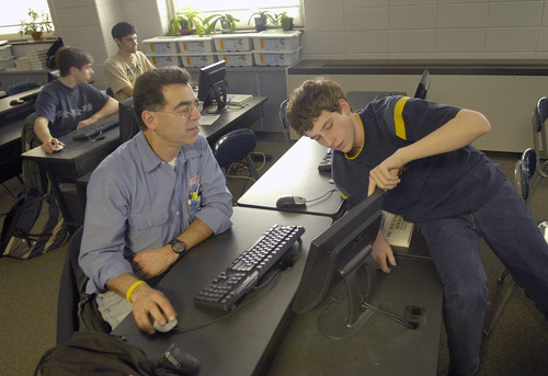 Student teaching technology lesson